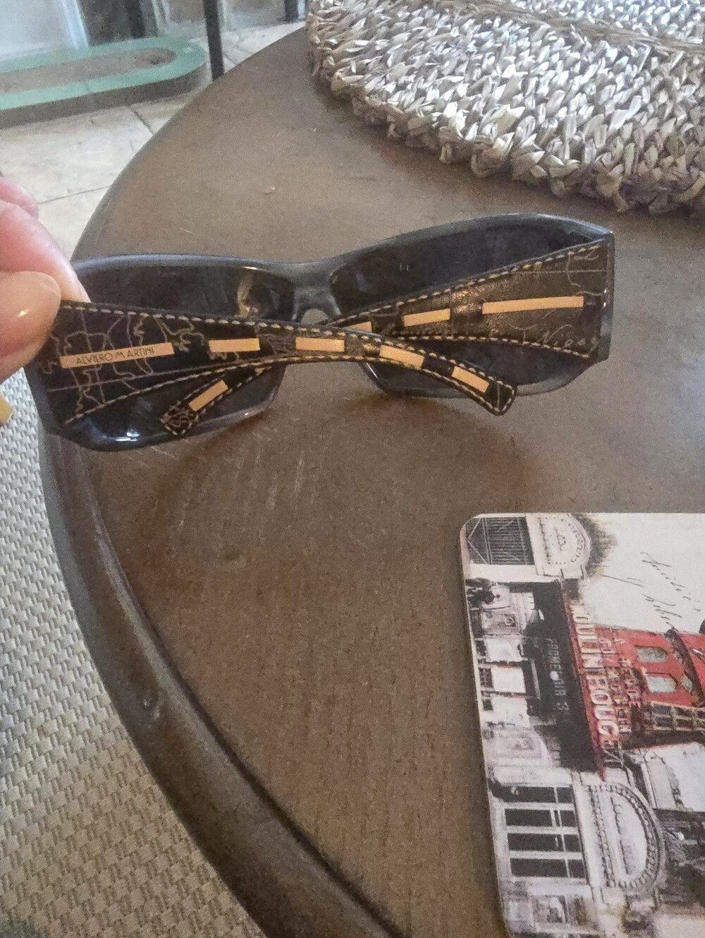 Vintage Alviero Martini Black & Brown Patterned Sunglasses
